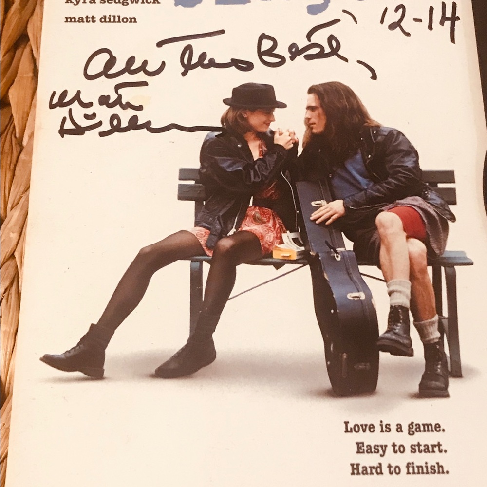 Matt Dillon personally autographed “Singles” DVD